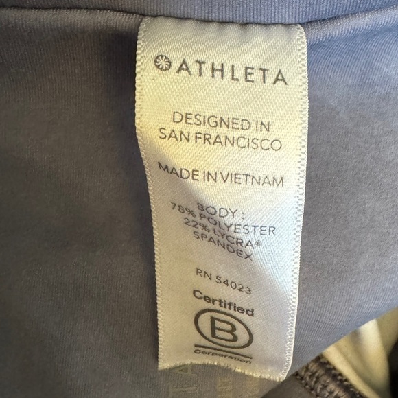 Athleta Elation Watercolor Stripe 7/8 Tight, Navy, Size XS - Picture 7 of 8